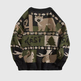 Kuscheliger Vintage-Pullover mit Farbblockdesign